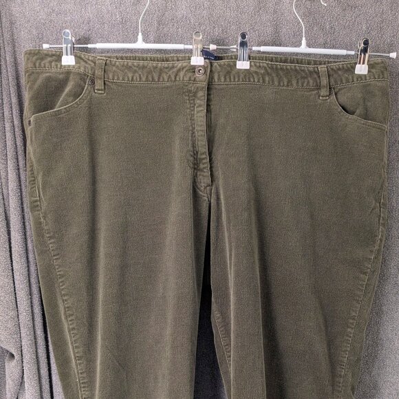 Women's Plus Size 28W Petite Fall Green Cord Jeans 48 Waist - Picture 1 of 6